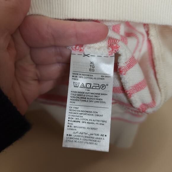 Old Navy Full Zip Striped Hooded Sweatshirt Size XL - Picture 9 of 11